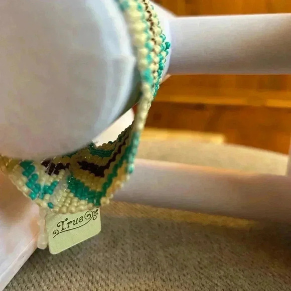 NWT, turquoise, brown, and cream stretchy bracelet with tags, see pics - Picture 3 of 5